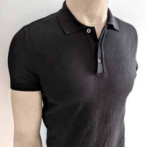 New! ZARA Black Slim Fit Polo Shirt with Classic Design